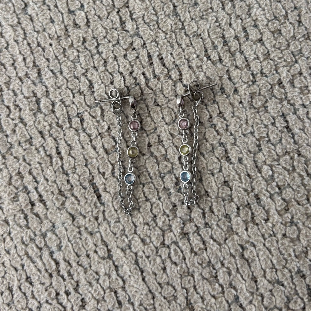 Multi colored chain earrings